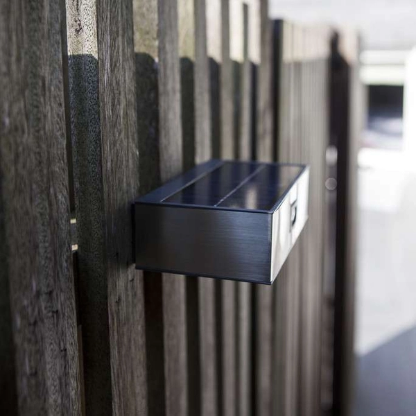 Elewacyjna LAMPA solarna BRICK 6908501308 Lutec prostokątna OPRAWA ogrodowa LED 2W 4000K outdoor IP44 transparentna