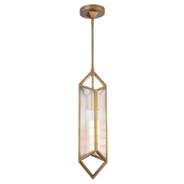 Wisząca lampa nad wyspę Cairo QN-CAIRO-1P-VBS-CR szklana mosiądz