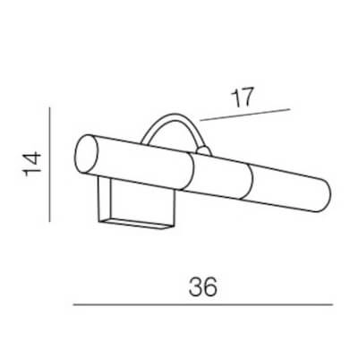 Metalowa lampa ścienna Liliane AZ1297 Azzardo tubka IP44 biały chrom