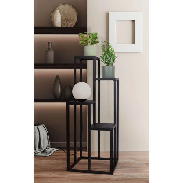 Stojak na kwiaty Kaja Home KS-17 z punktem świetlnym kwietnik czarny