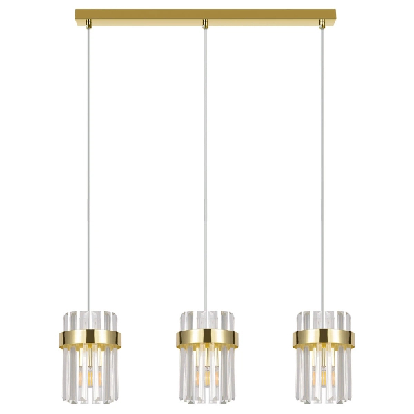 Lampa wisząca kryształowa Vetro LP-2910/3L GD potrójna nad stół złota