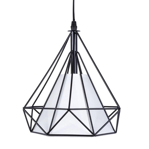 Industrialna lampa wisząca Diamond CHNR3L-E27 Abigali druciana czarna biała