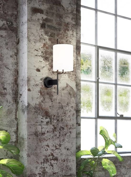 Ścienna lampa TOKYO 50401137 metalowa kinkiet abażurowy biały czarny