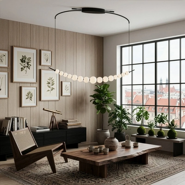 Wisząca lampa kulista PERLA czarna biała AZ6896 15xLED 26W 3000K