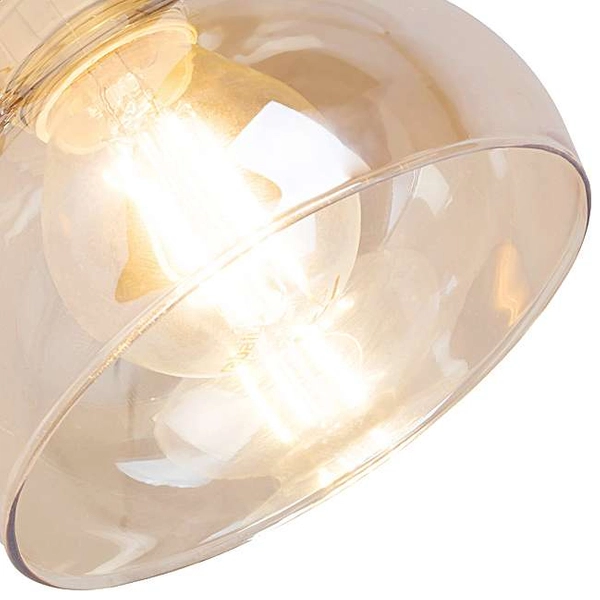 Kinkiet LAMPA ścienna HOLLY 5546 Rabalux metalowa OPRAWA szklany reflektorek antyczne złoto bursztynowy