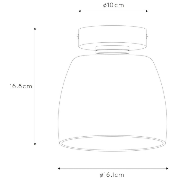 Łazienkowa LAMPA sufitowa TYLER  30164/01/02 Lucide szklana OPRAWA skandynawska IP44 mosiądz przydymiona