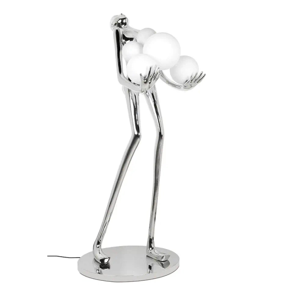 Lampa podłogowa HUMAN MSE1501100556 metalowa kule białe srebrne