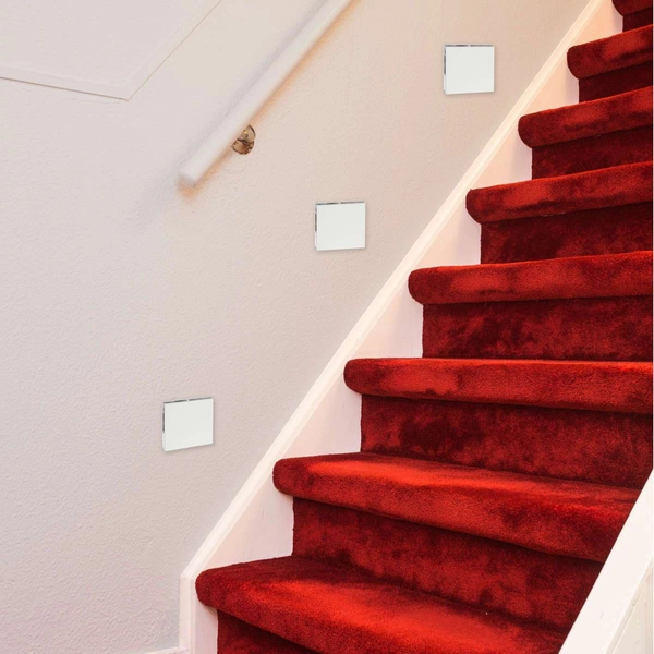 Schodowa LAMPA wpustowa Quad/Fi60/230V/3K/BI POŁ Demidio metalowa OPRAWA kwadratowa LED 1,2W 3000K ścienna biała