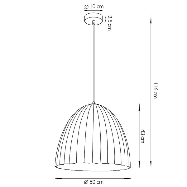 Lampa wisząca nad stół Telma 32025 ryflowana do sypialni brązowa miedziana