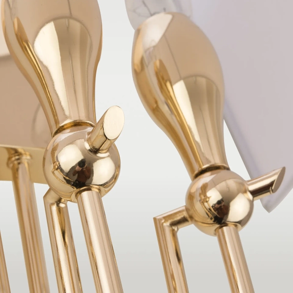 Nowoczesny kinkiet salonowy Las Vegas metalowy biały złoty