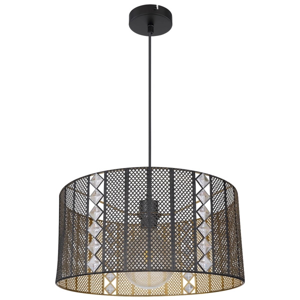 Ażurowa LAMPA wisząca ABINI 15450H Globo metalowa OPRAWA okrągły zwis czarny