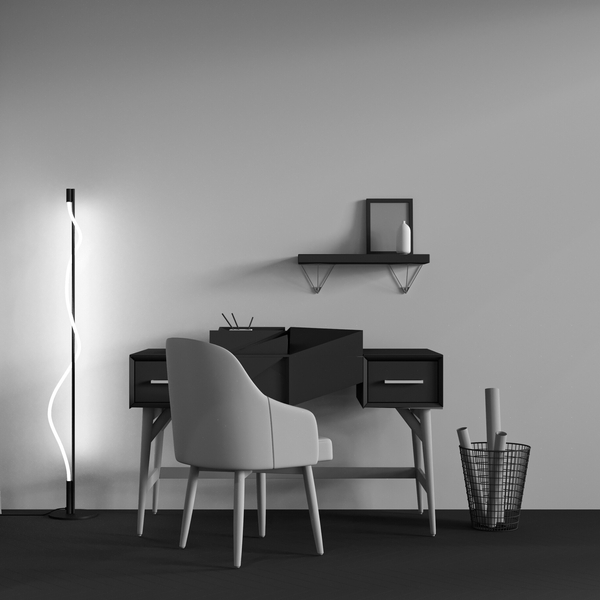 Lampa podłogowa Rosa MOD166FL-L15B3K LED 15W 3000K sznur czarna