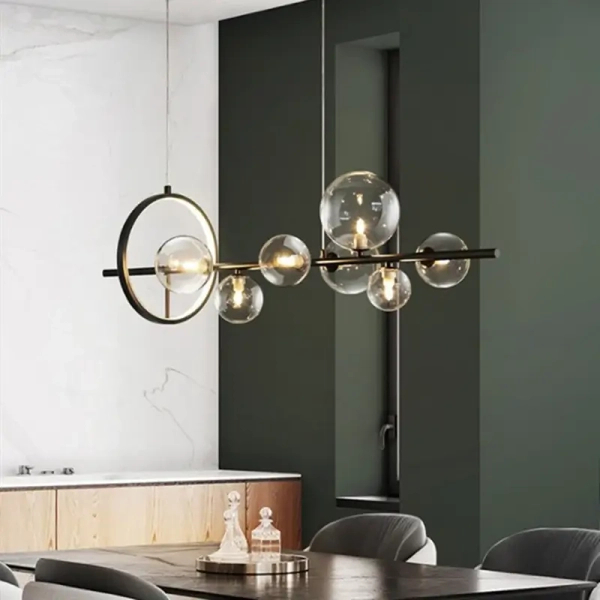 Szklana wisząca lampa DURINGO CGDURINGO90BK LED 18W 3000K kule czarny