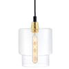 Loftowa LAMPA wisząca LONGIS 10874105 Kaspa szklana OPRAWA skandynawski ZWIS okrągły złoty przezroczysty czarny