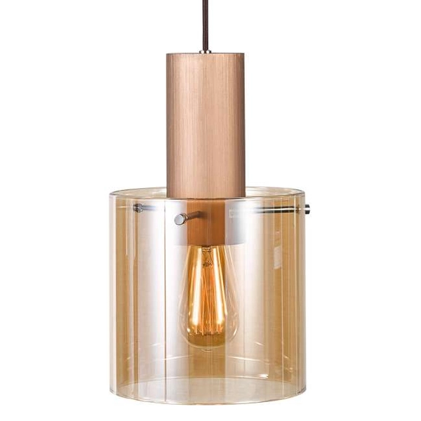 LAMPA wisząca JAVIER MD17076-1A Italux OPRAWA szklana bursztynowa