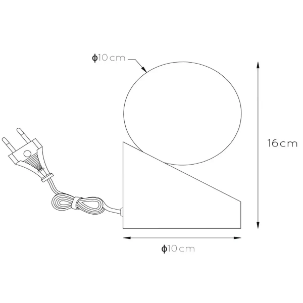 Stolikowa lampa okrągła Len 45561/01/36 szklana kula ball biała szara