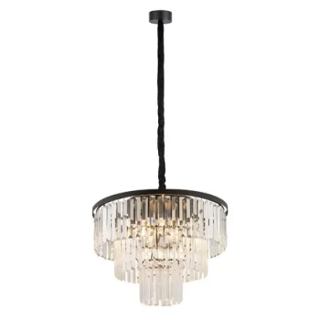 Lampa wisząca Cristal 7616 kryształy zwis przezroczysty czarny