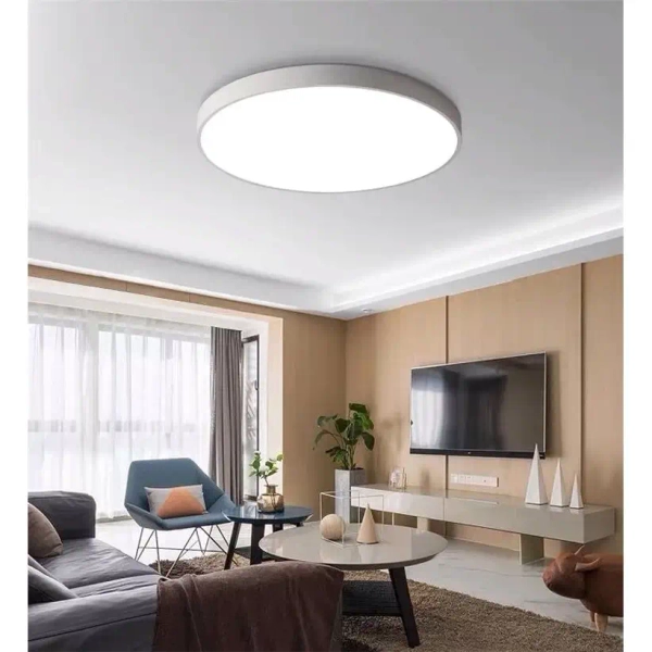 Okrągły plafon do salonu Abigali-MD1001-30-BW-W LED 20W 3000K biały