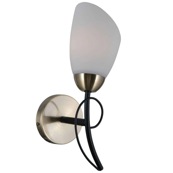 LAMPA ścienna CRISTINA WL-6706-1 Italux szklana OPRAWA klasyczny kinkiet czarny brąz biały