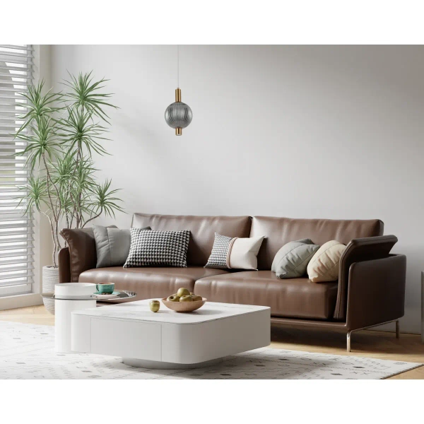 Lampa wisząca Lenti PND-83631-1-BRO-SG LED 7W 3000K kula przydymiona złota