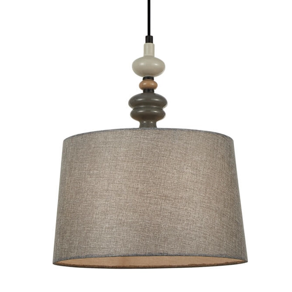 Wisząca lampa kuchenna Nerom PND-22374B-BK Italux z abażurem szary czarny