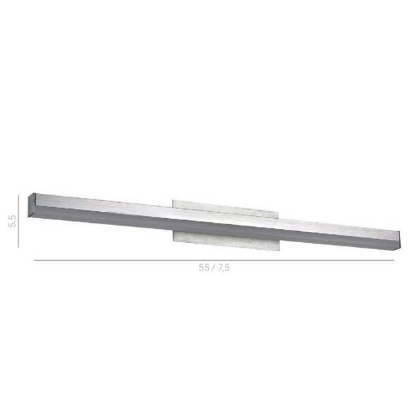 Kinkiet LAMPA ścienna DANIEL MB14404-01L BA Italux metalowa OPRAWA liniowa LED 12W 3000K nad lustro galeryjka aluminium