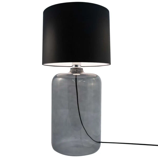 Stojąca Lampa nocna AMARSA 5510BK szklana LAMPKA stołowa czarna grafitowa