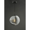 Kulista wisząca lampa Evander EVA0122 kula czarna przydymiona