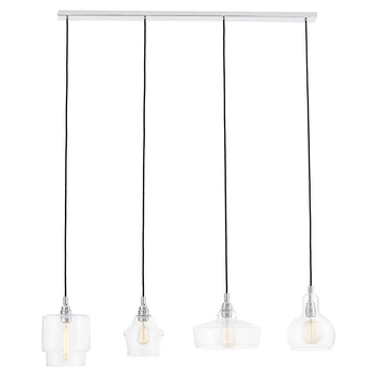 LAMPA wisząca LONGIS 10523409 Kaspa metalowa OPRAWA listwa ZWIS szklany przezroczysty