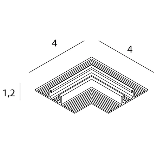 Kątownik do szyn magnetycznych na ścianę/sufit MAX NT0003 czarny
