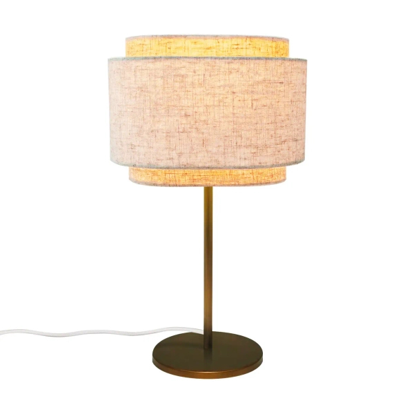 Stołowa lampka beżowa TAKAI 2620015018 1xE27 z abażurem tkaninowa