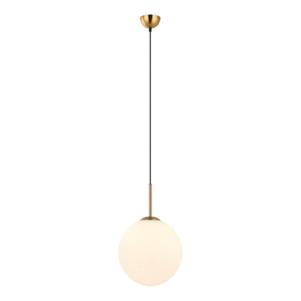 Wisząca lampa loftowa Deore do salonu ball  mosiądz biała