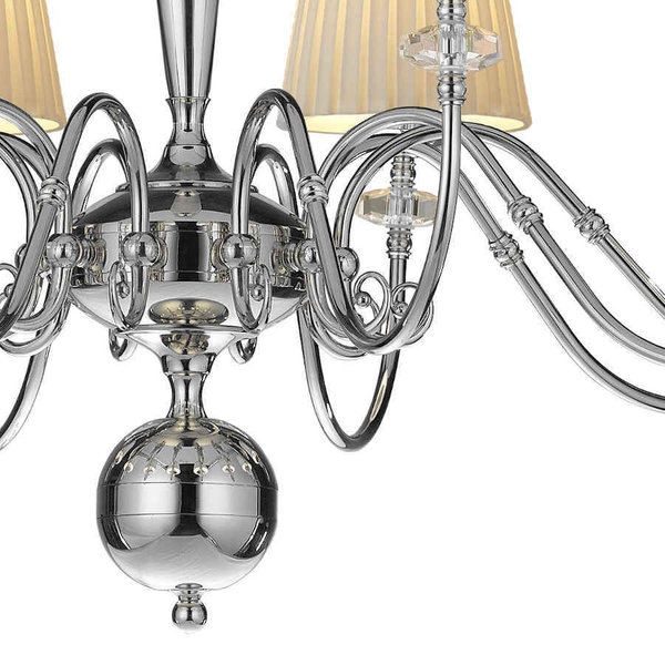 Salonowy żyrandol LILOSA 256 AMPLEX abażurowy chrom