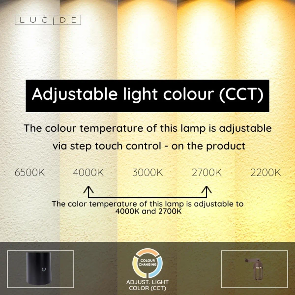 Dotykowy kinkiet ścienny Wells 33809/05/97 LED 5W 2700-4000K IP54 brązowy