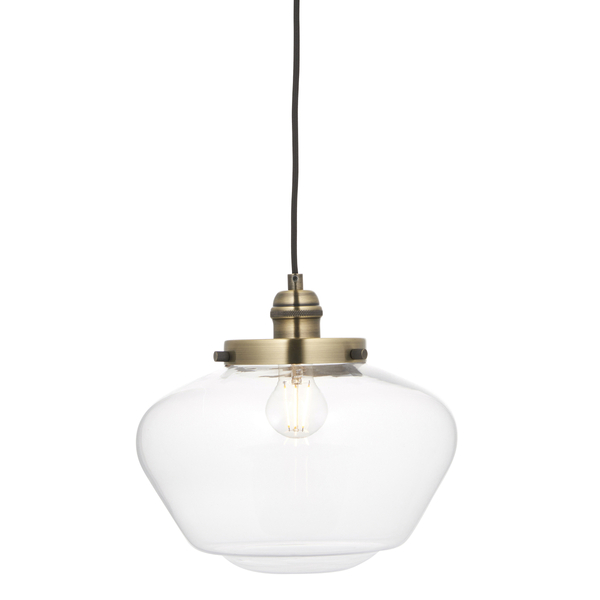 Zwisowa lampa vintage L&-197691 Light& nad stół szklana mosiądz