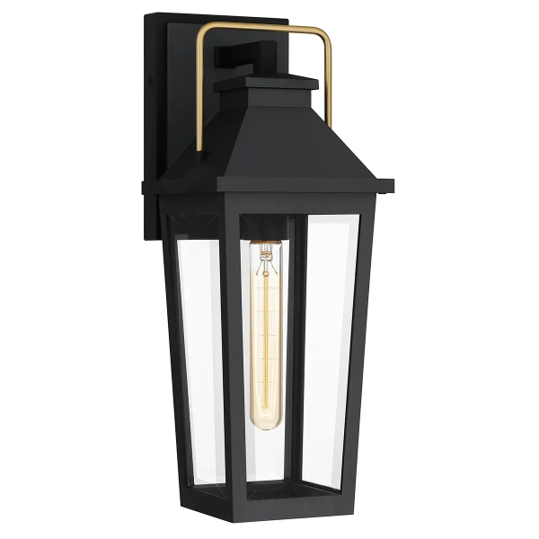 Elewacyjna lampa ścienna Buckley QZ-BUCKLEY-M-MBK szklana IP44 czarny