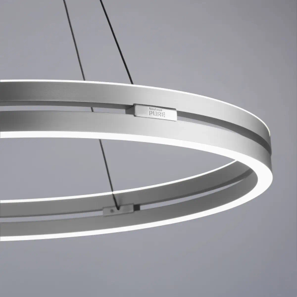 Lampa wisząca PUREE-LOOP srebrna pierścieniowa LED 53W 2700-5000K ring zmienna barwa 2551-95