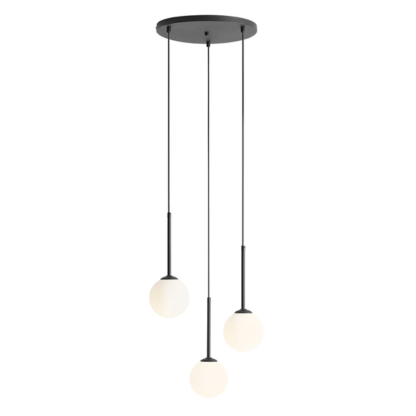 Okrągła lampa wisząca Bosso 1087E1_R Aldex kaskada nad stół czarna biała