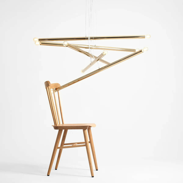 Lampa wisząca TUBO 1072M30 Aldex loftowa kaskada metalowe tuby złote