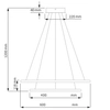 Biurowa LAMPA wisząca SLIM/000023/3000/B MDECO metalowa OPRAWA zwis LED 51W 3000K okrągły czarny