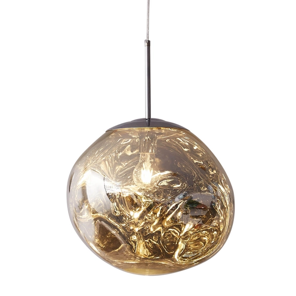 Połyskująca lampa wisząca GLAM MP-1239-380 chrome bańka ognista srebrna