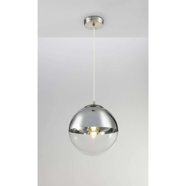 LAMPA wisząca VARUS 15853 Globo OPRAWA kula ball szklana chrom przezroczysta