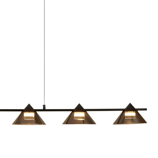 Lampa wisząca geometryczna BLAKE ST-MD1026 czarna szklana metalowa LED 24W 3000K nad stół