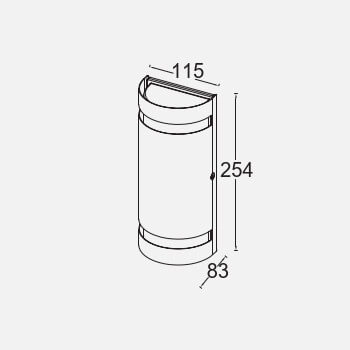 Kinkiet elewacyjny natynkowy RAN 5011701461 IP54 tubka metalowy srebrny