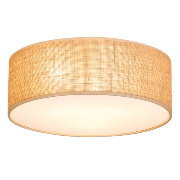 Skandynawska lampa sufitowa JUTE 47923802 abażurowa okrągły loft beżowy