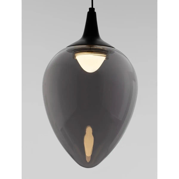 Szklana wisząca lampa VAZENDO LE45115 LED 6W 3000K czarny szary