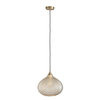 Kulista lampa wisząca Livia 95480 szklana kula mosiądz szampański