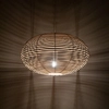 Drewniana lampa wisząca Rattan 11154 Nowodvorski japandi cage siatka kuchenna metalowa biała