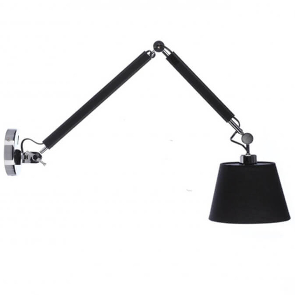 Czarna lampa ścienna Zyta AZ1844+AZ2600 Azzardo z regulacją do przedpokoju