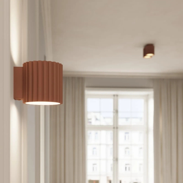 Ścienna tuba AURA mocca SL.1806 ryflowana G9 metalowa